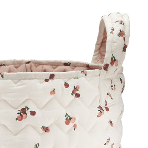 Avery Row LARGE QUILTED STORAGE BASKET - PEACHES